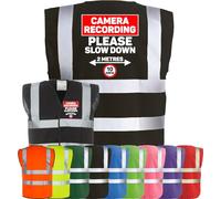 Corporate Togs Equestrian Rider High Visibility Vest - CAMERA RECORDING SLOW DOWN Print, Equine Safety Vest, EN IS0 20471 Class 2 Compliant | Safety Accessory