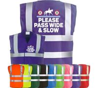 Corporate Togs Equine Safety Apparel - High Vis Vest, PLEASE PASS WIDE & SLOW Print, EN IS0 20471 Class 2 Compliant, Security Vest | Protective Safety Wear