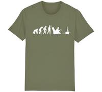 Corporate Togs Evolution Gamer Men’s Funny T-Shirt, Round Neck Printed Shirt, 100% Cotton Tee - Humorous Gifts for Him | Unisex Apparels Olive Green