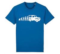 Corporate Togs Evolution of a 4x4 Land Off Roader Driver Rover T-Shirt, Large, Royal Blue