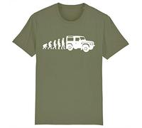 Corporate Togs Evolution of a 4x4 Land Off Roader Driver Rover T-Shirt, Medium, Olive Green