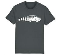 Corporate Togs Evolution of a 4x4 Land Off Roader Driver Rover T-Shirt, Small, Grey