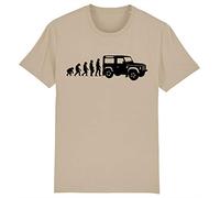 Corporate Togs Evolution of a 4x4 Land Off Roader Driver Rover T-Shirt, X-Large, Khaki