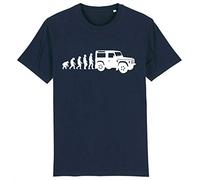 Corporate Togs Evolution of a 4x4 Land Off Roader Driver Rover T-Shirt, XX-Large, Navy Blue