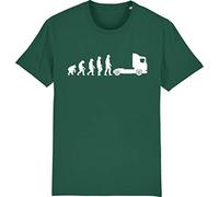Corporate Togs Evolution of Trucker Man Lorry HGV Truck Driver T-Shirt, Large, Bottle Green