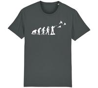 Corporate Togs Evolution Shooting Birds Men’s T-Shirt, Round Neck Printed Shirt, 100% Cotton Tee - Funny Gifts for Dad | Unisex Apparels Gray