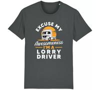 Corporate Togs Excuse My Awesomeness I'm a Lorry Driver T-Shirt, 100% Cotton, Crew Neck, Short Sleeves, Truck Driving T-Shirt, S-XXL | Shirts & Tops Gray