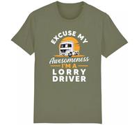 Corporate Togs Excuse My Awesomeness I'm a Lorry Driver T-Shirt, 100% Cotton, Crew Neck, Short Sleeves, Truck Driving T-Shirt, S-XXL | Shirts & Tops Olive Green