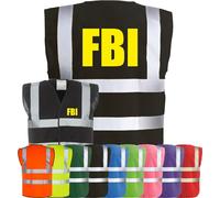 Corporate Togs FBI Fancy Dress Funny Vest - High Visibility Waistcoat, Brace Hi-Vis Strips, Fully EN471 Health, Protective Safety Wear | Safety Apparel