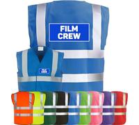 Corporate Togs FILM CREW Printed Hi-Vis Safety Waistcoat, High Visibility Safety Vest with 2 Band & Brace Reflective Strips, Fully EN471 Health & Safety Compliant | Safety Apparel