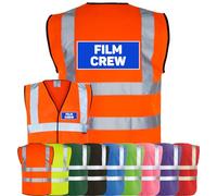 Corporate Togs FILM CREW Printed Hi-Vis Safety Waistcoat, High Visibility Safety Vest with 2 Band & Brace Reflective Strips, Fully EN471 Health & Safety Compliant | Safety Apparel