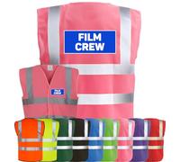 Corporate Togs FILM CREW Printed Hi-Vis Safety Waistcoat, High Visibility Safety Vest with 2 Band & Brace Reflective Strips, Fully EN471 Health & Safety Compliant - Safety Apparel