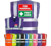 Corporate Togs FIRE MARSHAL FIRST AIDER Visibility Safety Vest Waistcoat, High Visibility, Hook & Latch Fastening Waistcoat Tabard | Safety Apparel & Protective Safety Wear