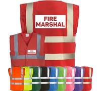 Corporate Togs FIRE MARSHAL Hi-Vis Safety Vest - High-Visibility Waistcoat Tabard, British Standard CE Marked, Fastening Vest | Protective Safety Wear