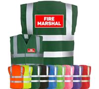 Corporate Togs FIRE MARSHAL Printed Hi-Vis Waistcoat - High Visibility Safety Vest Tabard, Fastening, Health & Safety Compliant Waistcoat | Protective Safety Wear