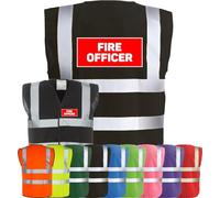 Corporate Togs FIRE OFFICER High-Viz Visibility Safety Vest Waistcoat Tabard, British Standard CE Marked, Fastening Waistcoat | Personal Protective Equipment & Safety Vests