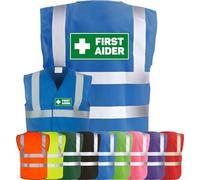 Corporate Togs FIRST AIDER Printed Waistcoat - High Visibility Safety Vest Tabard, Brace Hi-Vis Strips, Fully EN471 Health, Protective Safety Wear | Safety Apparel