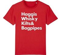 Corporate Togs Haggis Whisky Kilts & Bagpipes Scotland Scottish Joke Jock T-Shirt, X-Large, Red