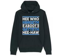 Corporate Togs He Who Hingeth Aboot .. Still Game Scottish Humour, Funny Graphic Hoodie, 80% Cotton 20% Polyester, Long Sleeves, Pullover Hoodie | For Men and Women Black