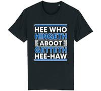 Corporate Togs He Who Hingeth Aboot .. Still Game Scottish Printed T-Shirt - Funny Tee, Regular Fit, 100% Cotton T-Shirt | Apparel for Men & Women Black