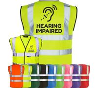 Corporate Togs Hearing Impaired Vest - Hi-Vis Safety Waistcoat, Emergency Printed Vest, EN IS0 20471 Class 2 Compliant | Safety Accessory
