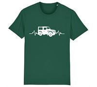 Corporate Togs Heartbeat 4x4 Land Off Roader Rover Driver Off Road T-Shirt, XX-Large, Bottle Green