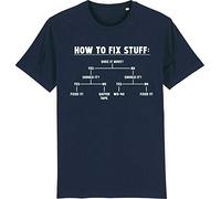 Corporate Togs How to Fix Stuff T-Shirt Funny DIY Man DIY Engineer Builder, X-Large, Navy Blue