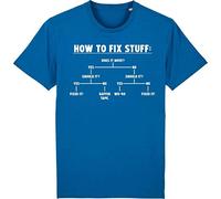 Corporate Togs How to Fix Stuff T-Shirt Funny DIY Man DIY Engineer Builder, XX-Large, Royal Blue