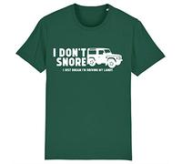 Corporate Togs I Don't Snore - I'm Driving My 4x4 Land Off Roader Rover T-Shirt, Large, Bottle Green