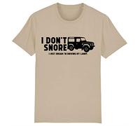 Corporate Togs I Don't Snore - I'm Driving My 4x4 Land Off Roader Rover T-Shirt, Medium, Khaki