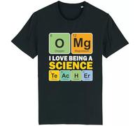 Corporate Togs I Love Being A Science Teacher T-Shirt, Funny Graphic Periodic Table Element Printed Tee, 100% Cotton, Crew Neck, Short Sleeves, Machine Washable, S-XXL | Men’s Clothing Black