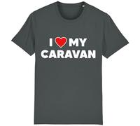 Corporate Togs I Love My Caravan Funny T-Shirt - Camper Gift Idea, Graphic Printed Tee, Regular Fit, Unisex, 100% Cotton T-Shirt | Graphic Apparel Gray