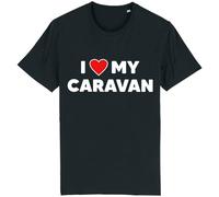 Corporate Togs I Love My Caravan Funny T-Shirt - Camper Gift Idea, Graphic Printed Tee, Regular Fit, Unisex, 100% Cotton T-Shirt | Graphic Apparel Black