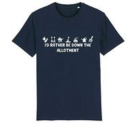 Corporate Togs I'd Rather Be Down The Allotment Gardener T-Shirt, Large, Navy Blue