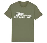 Corporate Togs I'd Rather Be Driving My 4x4 Land Off Roader Rover Driver T-Shirt, Medium, Olive Green