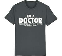 Corporate Togs I'm a Doctor GP - Let's Just Assume I'm Right T-Shirt, Medium, Grey