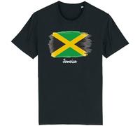 Corporate Togs Jamaica Country Flag T-Shirt - Nationality Support Sports T-Shirt - Regular Fit, Graphic Print, 100% Cotton Tee | Ideal for Men and Women Black