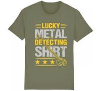 Corporate Togs Lucky Metal Detecting Shirt, Round Neck T-Shirt, Metal Detector Short Sleeve T-Shirt, Treasure Hunter 100% Cotton T-Shirt | Apparel for Men & Women