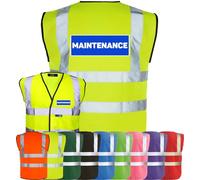 Corporate Togs MAINTENANCE Hi-Vis Safety Waistcoat - Printed Vest, Brace Hi-Vis Strips, Fully EN471 Health, Protective Safety Wear | Safety Apparel
