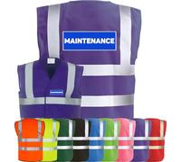 Corporate Togs MAINTENANCE Hi-Vis Safety Waistcoat - Printed Vest, Brace Hi-Vis Strips, Fully EN471 Health, Protective Safety Wear | Safety Apparel