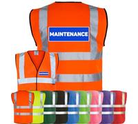 Corporate Togs MAINTENANCE Hi-Vis Safety Waistcoat - Printed Vest, Brace Hi-Vis Strips, Fully EN471 Health, Protective Safety Wear | Safety Apparel