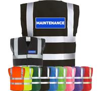 Corporate Togs MAINTENANCE Hi-Vis Safety Waistcoat - Printed Vest, Brace Hi-Vis Strips, Fully EN471 Health, Protective Safety Wear | Safety Apparel
