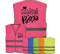Corporate Togs MINI BOSS Printed Vest, Children's Visibility Safety Vest, 2 Bands of Reflective Trim, Convenient Closure, Small to Large Size | Emergency Hi-Vis Vests