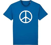 Corporate Togs Peace Symbol CND Sign Ban The Bomb - Retro T-Shirt, X-Large, Royal Blue