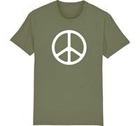 Corporate Togs Peace Symbol CND Sign Ban The Bomb - Retro T-Shirt, XX-Large, Olive Green