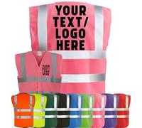 Corporate Togs Personalised Custom Printed Hi-Vis Vest - Printed High Visibility Safety Vest with Reflective Bands & Braces, Fully EN471 Health & Safety Compliant - Safety Apparel