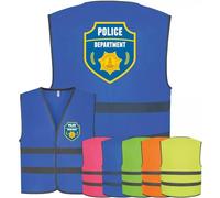 Corporate Togs Police Officer Printed Vest, Children's Visibility Safety Vest, Sleeveless, Reflective Trims, Hook & Loop Fastening, Small to Large Size | Emergency Hi-Vis Vests