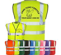 Corporate Togs SAME PENIS FOREVER Bride Hen Do Party Night Waistcoat - Wedding Hi-Vis Waistcoat, Funny T-Shirt Vest, Fastening | Protective Safety Wear