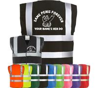 Corporate Togs SAME PENIS FOREVER Bride Hen Do Party Night Waistcoat - Wedding Hi-Vis Waistcoat, Funny T-Shirt Vest, Fastening | Protective Safety Wear