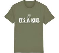 Corporate Togs Scotland Scottish Man It's A Kilt NOT A Skirt Jock T-Shirt, Small, Olive Green